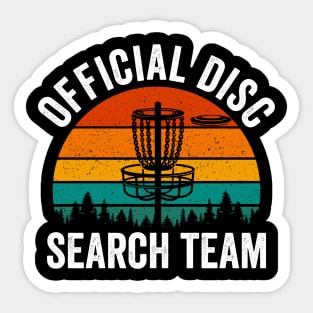 Official Disc Search Team Funny Disc Golf Player Sticker